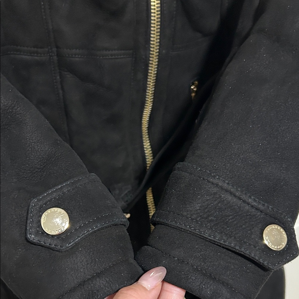 Burberry Black Trench Coat with Gold Zippers - Picture 10 of 16